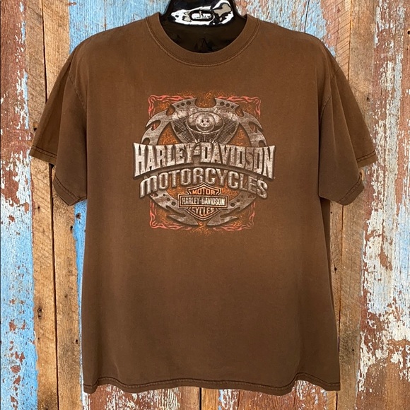 Brown harley davidson shirt Clearance